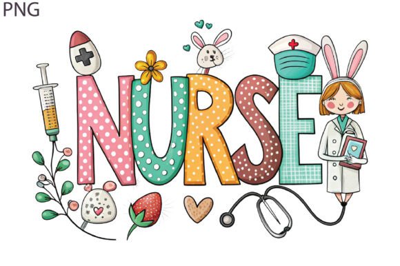 Download Nurse Easter PNG Bunny Letters Doodle - Bunny letters Collection