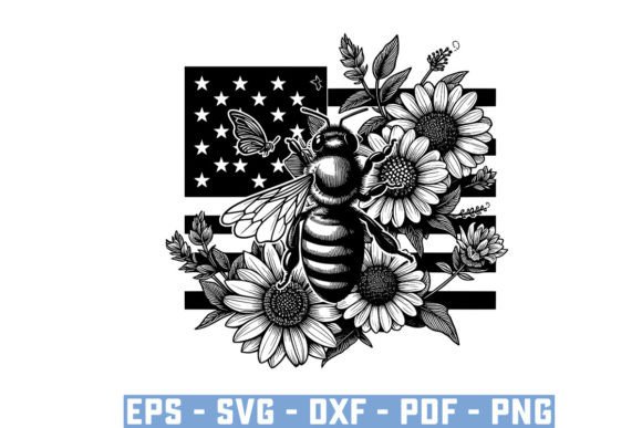 Download Gift Bee with Flowers Funny Vector Files - Flowers Collection