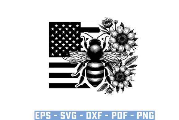 Download Gift Bee with Flowers Funny Vector Files - Flowers Collection
