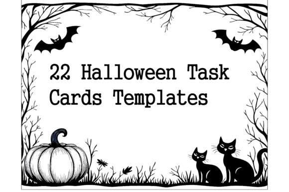 Download 22 Halloween Task Card Templates - Premium Bundle
