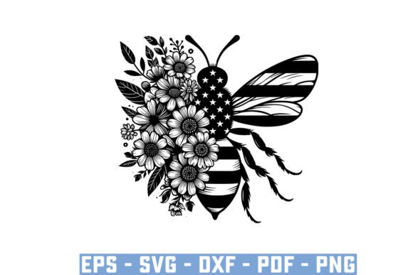 Download Gift Bee with Flowers Funny Vector Files - Flowers Collection