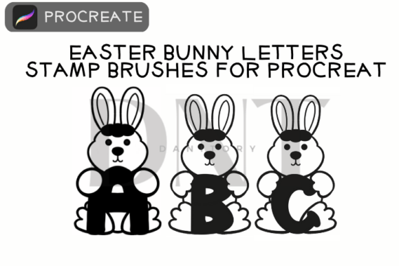 Download Easter Bunny Letters Stamp Brushes - Bunny letters Collection