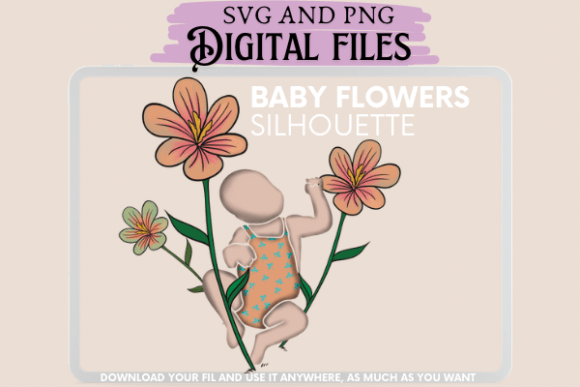 Download Baby Silhouette Flowers - Flowers Collection
