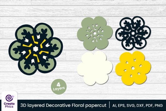 Download 3D Layered Decorative Floral Papercut - Premium Resources