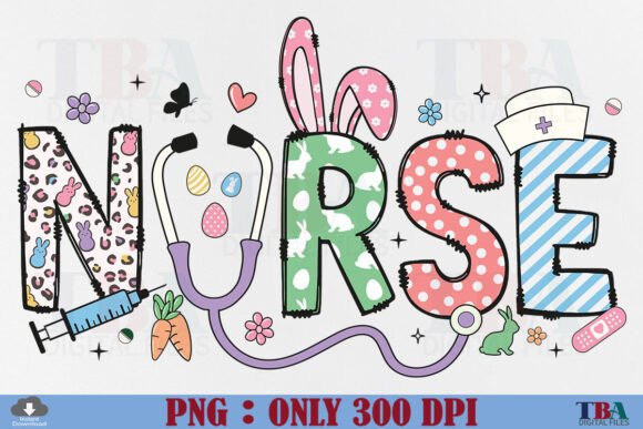 Download Nurse Easter PNG Bunny Letters Doodle - Bunny letters Collection
