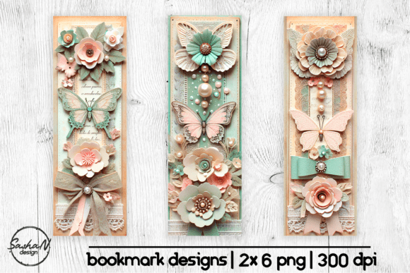 Download 3D Butterfly Floral Bookmarks - Premium Resources