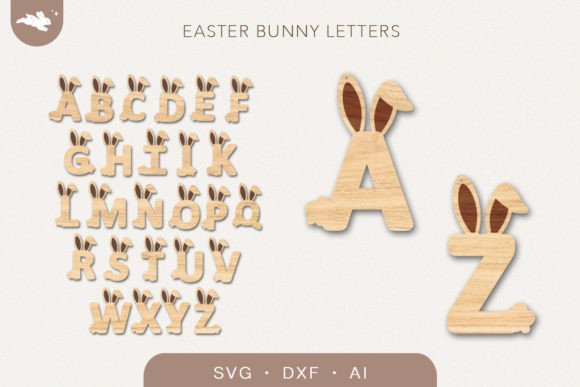 Download Easter Bunny Letters Svg Bundle - Bunny letters Collection